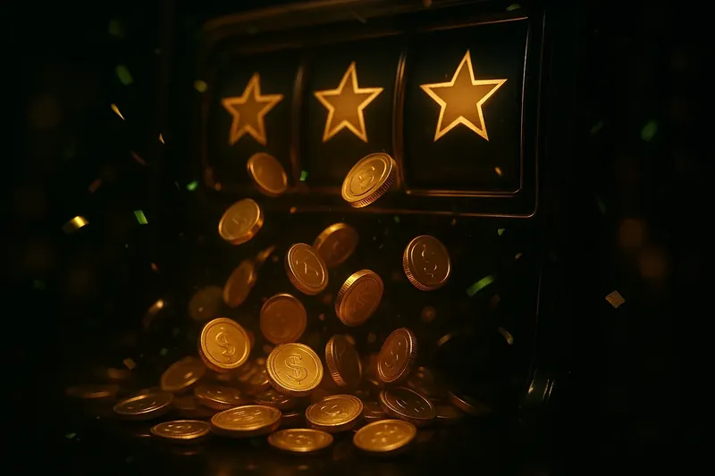 Jackpot Coin Cascade Golden coins raining over winning slot screen in premium casino